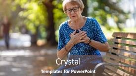  Presentation with chest pain - Cool new PPT theme with senior-woman-suffering-from-chest backdrop and a violet colored foreground