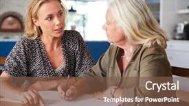  Presentation with helping - Slides consisting of senior woman to complete last background and a tawny brown colored foreground