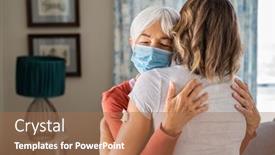  Presentation with face mask - Cool new slide set with senior-woman-wearing-face-mask backdrop and a coral colored foreground