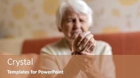  Presentation with arthritis - Presentation featuring senior-woman-with-arthritis-rubbing background and a coral colored foreground