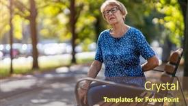  Presentation with difficulty - Amazing theme having senior-woman-with-back-pain backdrop and a tawny brown colored foreground