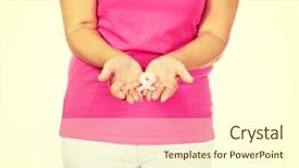  Presentation with breast cancer awareness month - Slides featuring senior woman with breast cancer background and a cream colored foreground