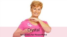  Presentation with breast cancer pills - Cool new presentation theme with senior woman with breast cancer backdrop and a coral colored foreground