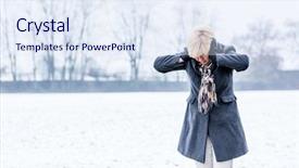  Presentation with burnout - Audience pleasing slides consisting of senior woman with burnout backdrop and a sky blue colored foreground