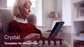  Presentation with energy crisis - Slide deck with senior-woman-with-digital-tablet background and a tawny brown colored foreground