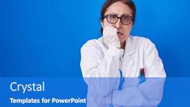 Presentation with anxiety - Slide deck with senior-woman-with-glasses-wearing background and a cobalt blue colored foreground