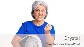  Presentation with hair loss - Presentation theme featuring senior-woman-with-gray-hair background and a white colored foreground