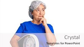  Presentation with hair loss - Cool new slide set with senior-woman-with-gray-hair backdrop and a sky blue colored foreground