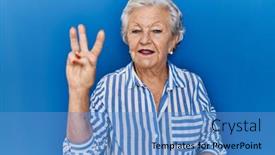 Presentation with hair - PPT theme consisting of senior-woman-with-grey-hair background and a  colored foreground