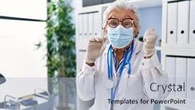  Presentation with hair - PPT layouts consisting of senior-woman-with-grey-hair background and a  colored foreground