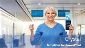  Presentation with immunity - Cool new slides with senior-woman-with-immunity-passport backdrop and a teal colored foreground