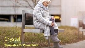  Presentation with knee pain - Slides featuring senior-woman-with-knee-pain background and a tawny brown colored foreground