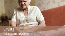  Presentation with knee pain - Audience pleasing presentation consisting of senior-woman-with-knee-pain backdrop and a coral colored foreground