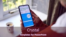  Presentation with energy crisis - Presentation theme having senior-woman-with-mobile-phone background and a  colored foreground