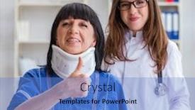  Presentation with traumatic brain injury - Slide deck featuring senior-woman-with-neck-injury background and a teal colored foreground