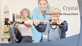  Presentation with endurance - Amazing presentation having senior-women-in-rehab-exercise backdrop and a lemonade colored foreground