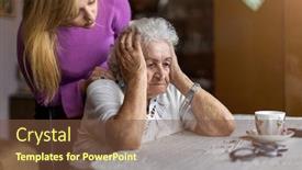  Presentation with senior worker - Presentation theme featuring senior-worker-consoling-her-elderly background and a tawny brown colored foreground