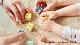  Presentation with seniors - PPT theme featuring seniors-and-child-play-together background and a lemonade colored foreground