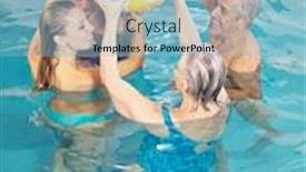  Presentation with water polo - Slides with seniors-and-couple-bathe background and a light blue colored foreground