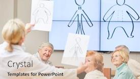  Presentation with counseling - Presentation design having seniors-and-doctor background and a lemonade colored foreground