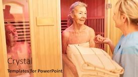  Presentation with senior citizen - Presentation design with seniors-are-cared background and a yellow colored foreground