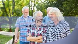  Presentation with seniors - PPT theme enhanced with seniors-as-laid-back-pensioners background and a light blue colored foreground