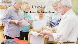  Presentation with volunteer - Audience pleasing theme consisting of seniors-as-volunteers-help-volunteer backdrop and a lemonade colored foreground