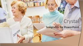  Presentation with retirement - Beautiful theme featuring seniors-as-volunteers backdrop and a lemonade colored foreground