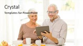  Presentation with food technology - Amazing slides having seniors computers - family technology food drinks backdrop and a cream colored foreground