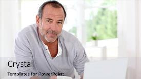  Presentation with internet - Colorful PPT layouts enhanced with adorable baby eating in high backdrop and a  colored foreground.