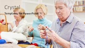 Presentation with handicraft - Presentation design enhanced with seniors-crochet-together background and a lemonade colored foreground