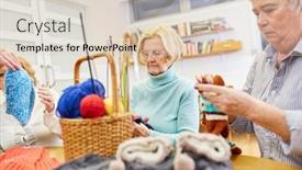  Presentation with handicraft - Cool new presentation theme with seniors-crochet-together backdrop and a lemonade colored foreground