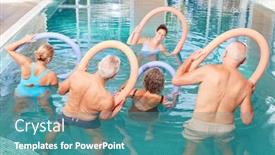  Presentation with noodle - Audience pleasing slide set consisting of seniors-do-back-training backdrop and a teal colored foreground