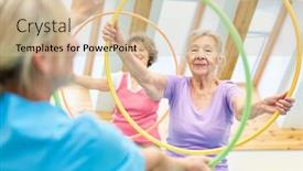  Presentation with physiotherapy - Beautiful presentation theme featuring seniors-do-fitness-training backdrop and a soft green colored foreground