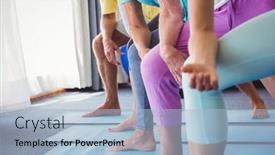  Presentation with retirement - Beautiful PPT layouts featuring seniors doing exercises in retirement house backdrop and a light blue colored foreground