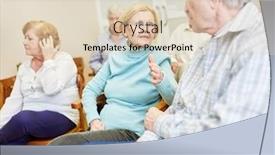  Presentation with talk - Cool new presentation with seniors-during-small-talk backdrop and a lemonade colored foreground