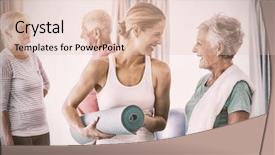  Presentation with active seniors senior e - Audience pleasing theme consisting of instructor standing together with seniors backdrop and a lemonade colored foreground