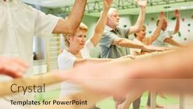  Presentation with physiotherapy - Amazing PPT layouts having seniors-exercise-coordination-and-fitness backdrop and a lemonade colored foreground