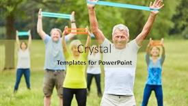  Presentation with stretch - PPT theme consisting of seniors-exercise-fitness-with-stretch background and a yellow colored foreground