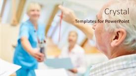  Presentation with retirement - Presentation design featuring seniors-get-brush-of-therapist background and a lemonade colored foreground