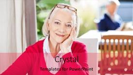  Presentation with nursing - Colorful presentation theme enhanced with seniors happy - portrait of beautiful senior woman backdrop and a red colored foreground