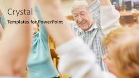  Presentation with community - PPT theme having seniors-hold-hands-during background and a lemonade colored foreground