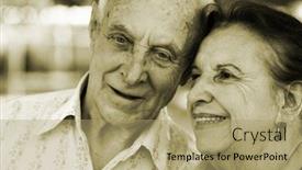  Presentation with seniors - Theme having seniors in love focus point on left woman eye special sepia photo f x background and a coral colored foreground