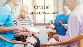  Presentation with music therapy - Presentation theme having nursing home making music background and a cream colored foreground