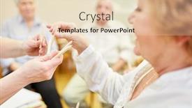  Presentation with occupational therapy - PPT theme featuring seniors-in-painting-therapy background and a lemonade colored foreground