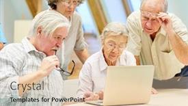  Presentation with learn - PPT theme having seniors-in-retirement-home background and a lemonade colored foreground