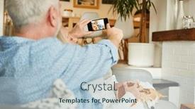  Presentation with seniors - Presentation design having seniors-in-the-living-room background and a light blue colored foreground