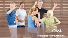  Presentation with learn - Presentation design consisting of seniors learn to dance samba background and a coral colored foreground