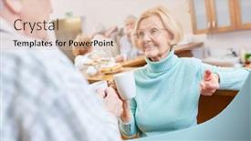  Presentation with coffee talk - Presentation enhanced with seniors-make-small-talk-over background and a lemonade colored foreground