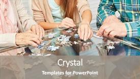  Presentation with puzzle family - Audience pleasing slides consisting of seniors play a puzzle backdrop and a gray colored foreground